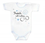 Body krátký rukáv s vtipným textem Baby Nellys, Trenér celé rodiny, vel. 86 (12-18m)