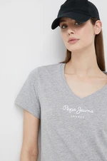 Tričko Pepe Jeans Wendy V Neck šedá barva