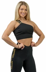 Nebbia High Support Sports Bra INTENSE Asymmetric Black/Gold XS Fitness fehérnemű