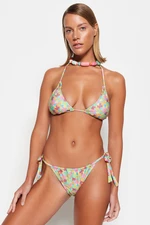 Trendyol Floral Pattern Tunnel Triangle Bikini Top