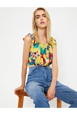 Koton Floral Short Sleeve Blouse