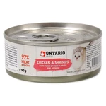 ONTARIO Konzerva Kitten kuřecí kousky s krevetami 95 g