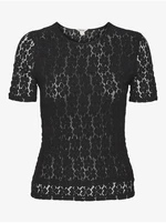 Černé dámské krajkové tričko AWARE by VERO MODA Vania - Dámské