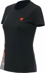 Dainese T-Shirt Logo Lady Negru/Roșu Fluorescent 2XL Tricou