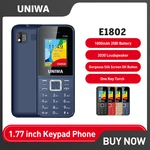 UNIWA E1802 GSM Cellphone 1800mAh Long Standby Wireless FM 1.77 Inch Senior Elder Telephone 2G Push Button Dual SIM Card Phone