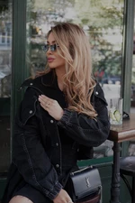 Trendyol Čierna oversized džínsová bunda