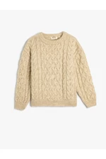 Koton Sweater Hair Knit Crew Neck Long Sleeved Soft Texture.