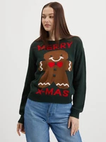 Dark Green Ladies Christmas Sweater JDY Cookie - Women