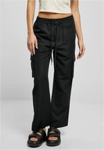 Women's Trousers Vicose Straight Leg Cargo - Black