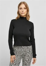 Women's long sleeves cut out at the back with ribbing black