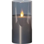 Szara woskowa świeca LED w szkle Star Trading M-Twinkle, wys. 15 cm