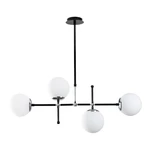 Czarno-biała lampa wisząca ze szklanym kloszem My Legend – Opviq lights