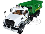Mack Granite MP "Waste Management" Garbage Truck with Ribbed Roll-Off Container White 1/34 Diecast Model by First Gear