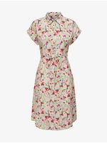 Beige Women's Floral Shirt Dress JDY Camille - Women
