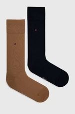 Ponožky Tommy Hilfiger 2-pak pánske, hnedá farba