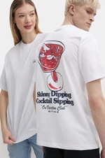 Bavlnené tričko On Vacation Skinny Dippin' Cocktail Sippin' biela farba, s potlačou, OVC T151