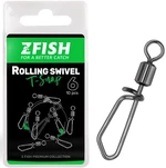 Zfish obratlík s karabinkou rolling swivel with t snap 10 ks - velikost 12 nosnost 19 kg