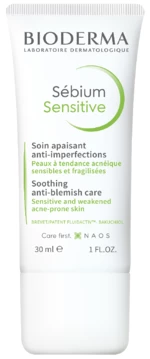 Bioderma Sébium Sensitive upokojujúci a hydratačný krém na pleť s akné 30 ml