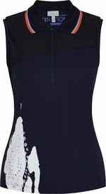Sportalm Gerda Womens Sleeveless Polo Shirt Deep Water 34 Polo košeľa