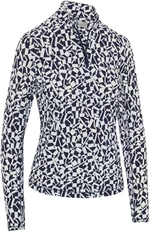 Callaway Two-Tone Geo Sun Protection Womens Top Peacoat XL Camiseta polo