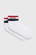 Ponožky Levi's 2-pak biela farba