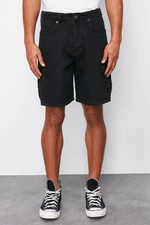 Trendyol Black Regular Fit Cargo Pocket Denim Shorts