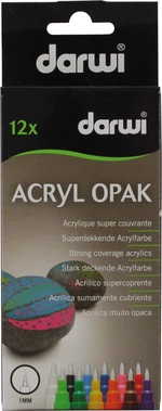 Darwi Acryl Opak Marker Set Mezcla 12 x 3 ml Rotulador