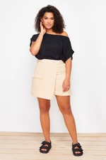 Trendyol Curve Mink Gabardine Mini Short Skirt