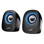 Genius reproduktory SP-Q160 31730027403, 2.0, 6W, černomodré, regulace hlasitosti, stolní, 3,5 mm jack (USB), 150Hz-20kHz