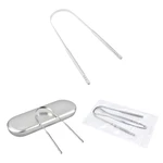 Stainless Steel Tongue Cleaner Healthy U-shaped Tongue Scraper Reduce Bad Breath