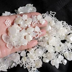 50g/Bag Mix Styles ABS Resin Imitation Pearl Half Round Flower Bow Charms For Diy Art Flatback Bead Jewelry Ornament Accessories