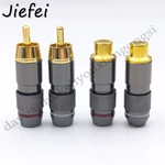 50pcs high quality Brass RCA male or RCA female Plug Gold Plated Audio Video Adapter Connector