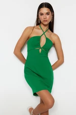 Trendyol Green Dopasowane Okno / Wycięcie Tkane Szczegółowe Eleganckie Suknie Wieczorowe