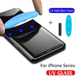 UV Full Glue Screen Protector For iphone 14 13 12 11 Pro Max Phone Tempered Glass Apple 6 6S 7 8 Plus SE X XS XR Protective Film