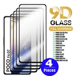 4Pcs 9D Tempered glass For xiaomi Poco X4 pro 5G X5 M4 F4 GT F3 M5 M5s X3 NFC protective film screen protector Glass Smartphone