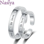 Couple Wedding Ring S925 Sterling Silver Love Ring For Women Men Gift Wedding A Pair Opening Adjustable Vintage Jewelry