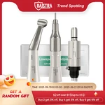 Dental Low Speed Handpiece Set Contra Angle 4/2 Holes Air Turbine Motor Straight External Water Spray Push Button Dentist Tools