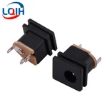 10pcs DC-015 5.5x2.1mm Black DC Power Jack Socket DC Connectors Supply Vertical Straight Insertion PCB Mount Terminal