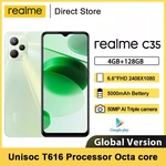 Global Version realme C35 Smartphone Unisoc T616 Processor Octa Core 6.6" FHD 50MP AI Triple Camera 18W 5000mAh Mobile Phones