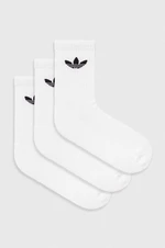 Ponožky adidas Originals 3-pak biela farba, IJ5616