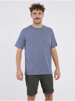 Modré pánské žíhané basic tričko Jack & Jones Organic - Pánské