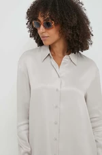 Košile Calvin Klein dámská, šedá barva, relaxed, s klasickým límcem, K20K206299