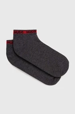 Ponožky HUGO pánské, šedá barva, 50477874