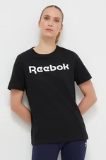 Bavlnené tričko Reebok čierna farba, 100073083