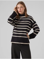 Black women's striped sweater VERO MODA Saba - Women
