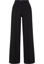 Dámské široké plisované kalhoty - černé