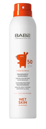 Babé Dieťa - Transparentný detský opaľovací sprej na mokrú pokožku SPF 50, 200 ml