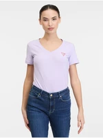 Světle fialové dámské tričko Guess - Dámské