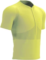 Compressport Trail Half-Zip Fitted SS Top Green Sheen/Safety Yellow M Chemise de course à manches courtes