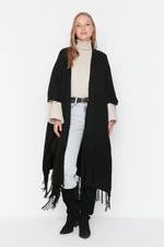 Trendyol Black Skirt Tassels Long Knitwear Cardigan